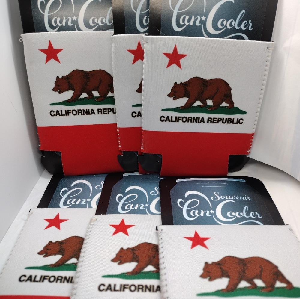 California Republic Bear Beverage Koozies X7